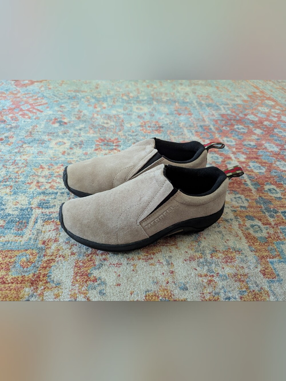 Merrell Jungle Moc Womens 8.5 Classic Taupe Suede Slip-On Outdoor Shoe NO INSOLE